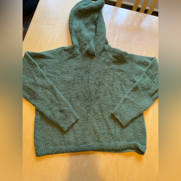Philosophy Olive Green Fuzzy Hoodie - Picture 1 of 6